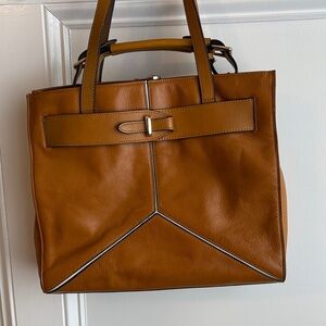 Elegant Tan Leather Tote or Handbag